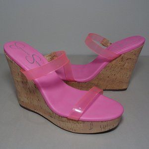 Jessica Simpson Size 7.5 M TUMILE Pink Wedge Heel Sandals New Women's Shoes